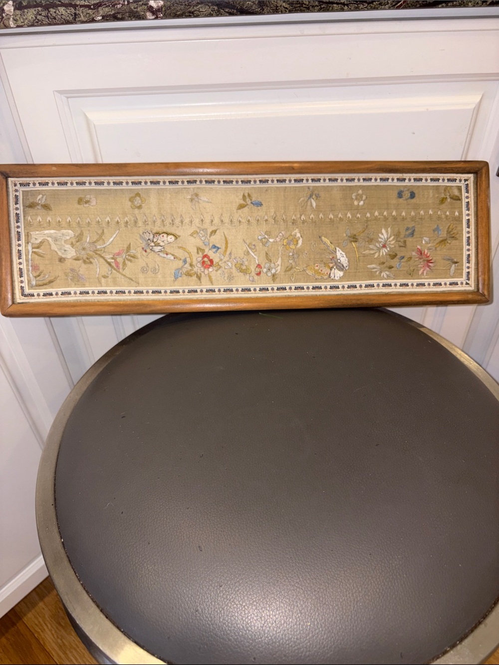 Vintage Framed Chinese Silk Embroidery Panel - Republic Era Chinoiserie Wall Art